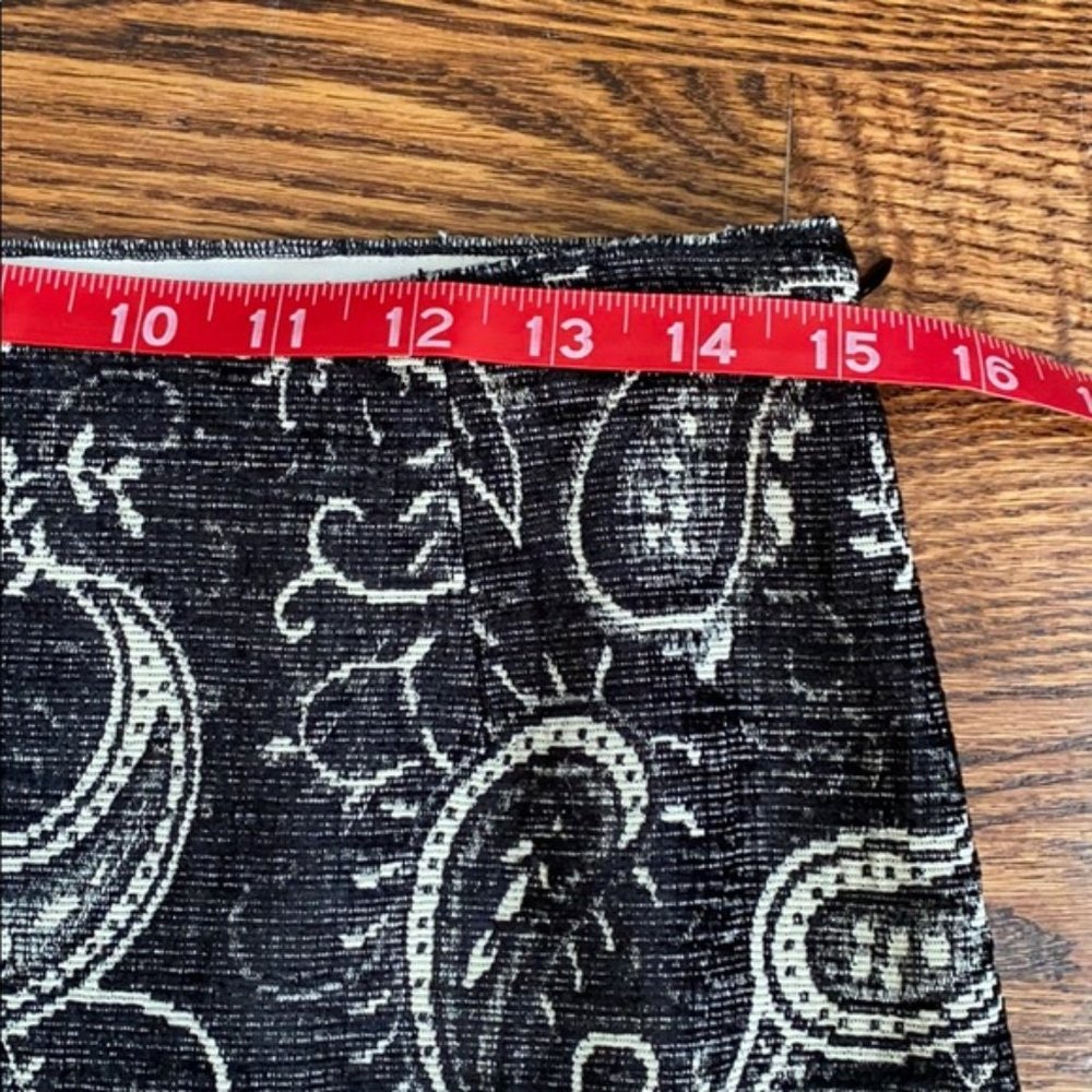 Pollini paisley print black jacquard skirt with glass beads at hem NWOT - Picture 11 of 15